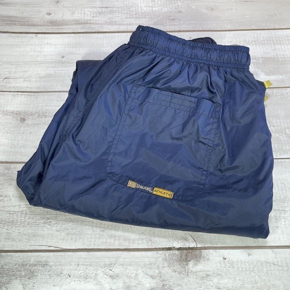 Vintage Spalding Athletic Men's XL Navy Yellow Convertible‎ Track Pants - Picture 3 of 11